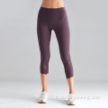 Leggings sportivi corti con pannello a rete